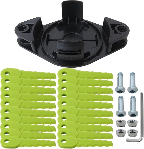 1 Pack Blade Trimmer Head and 20Pcs Polycarbonate Blades for Weed Eater RYOBI 18V Auto-Feed String Trimmers: P2080, P2008A, P2008, P20100, P20010A, P20010
