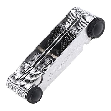 52Pcs Stainless Steel Thread Measuring Gage, Precise Screw Thread Measuring Gage Pitch Measuring Tool 60 Degree Metric & Imperial Combine
