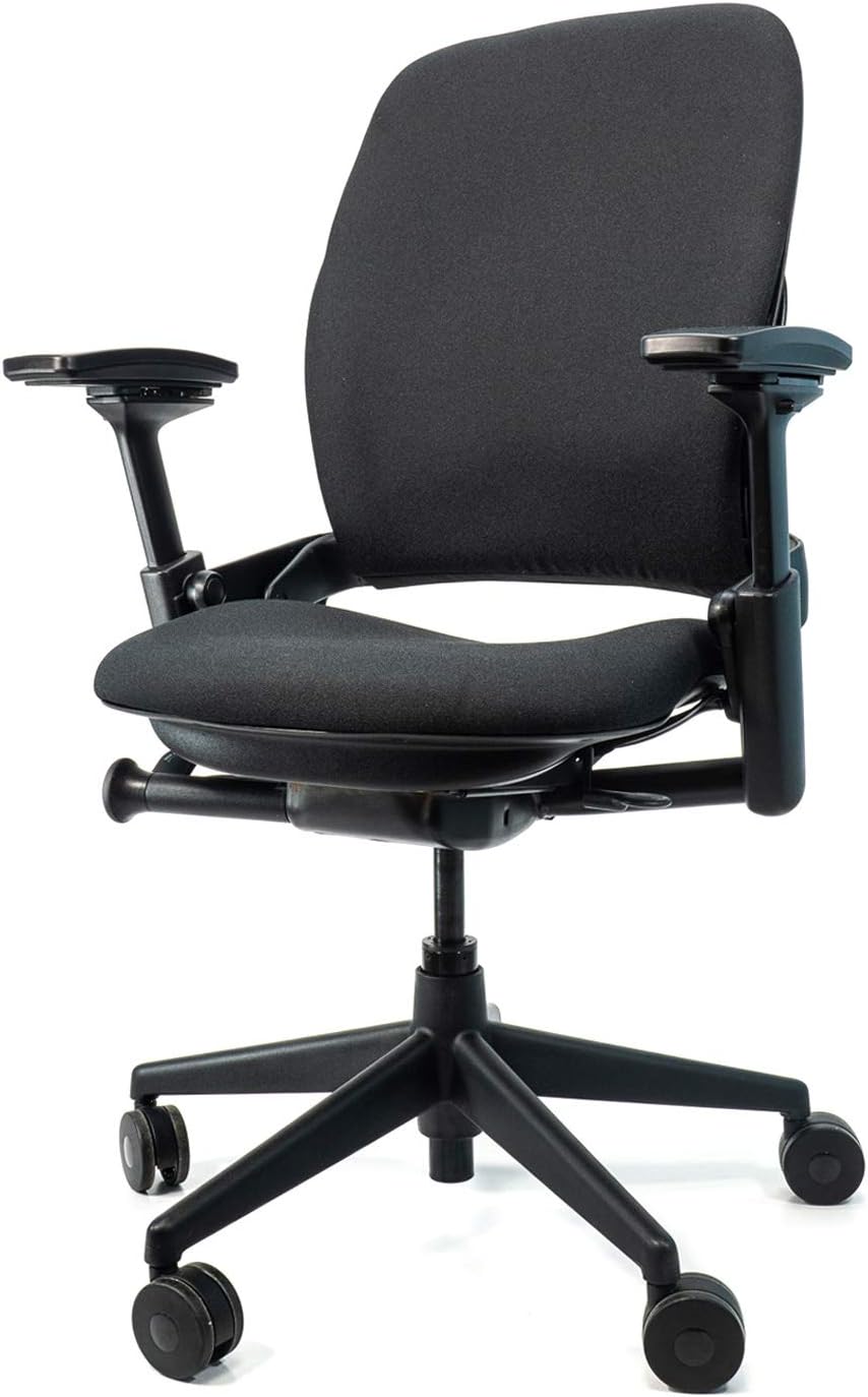Steelcase Leap V2 Office Chair Black Fabric - Remanufactured - Fully Adjustable, Ergonomic, Furniture for The Workplace and Home Office