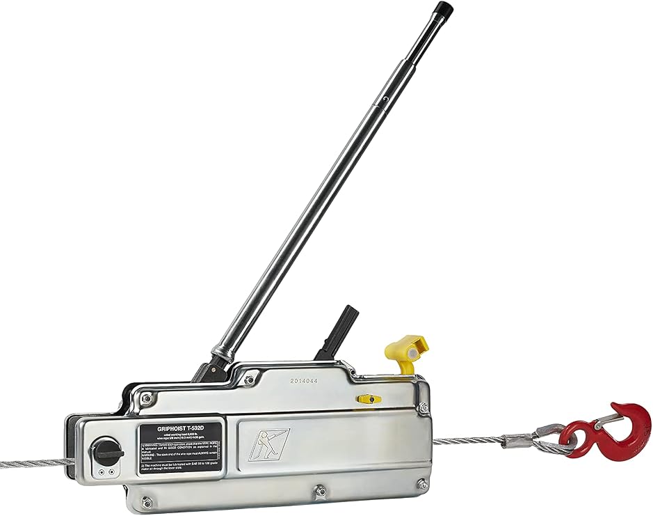 Tractel griphoist - Wire Rope Hoist | 4 Ton - 8000 lbs Weight Capacity | Manual Lever Wire Puller | Portable Design & Industrial Strength | T532D Model with 30 ft Cable Length