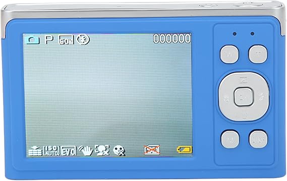 4K Mirrorless Camera with 2.88in LCD, Autofocus, 16X Zoom, 50MP Pixels, Compact and Portable, LED Fill Light, for Macro (Blue)