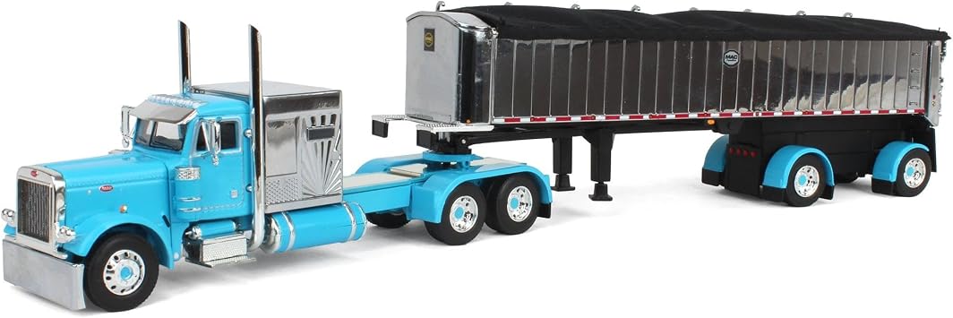 DCP 1/64 Cyan Peterbilt 379 60" Vintage Sleeper w/MAC Coal End Dump Trailer 60-1893