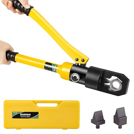 Huanyu Hydraulic Nut Splitter Tool Heavy Duty Nut Separator Portable Cracker Force 10T Cutting Range M8-M14 M16-M24 for Removing Rusty Broken Damaged with Storage Box YP-24