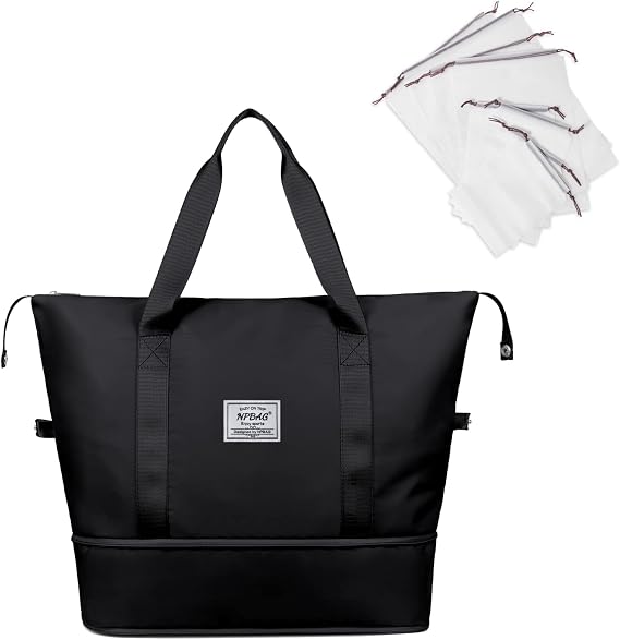 NPBAG Women Travel Duffel, Multi Functional Large Expandable Weekender Carry-on Tote, Gym Workout Overnight Bag, Mommy Hospital Bag for Labor and Delivery
