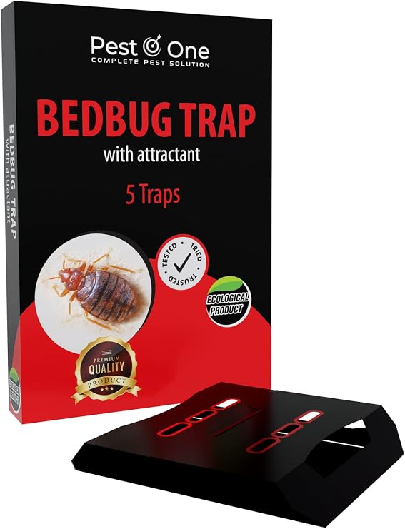 Effective Bedbug Trap - Safeguard Your Home from Bed Bug Infestations - Eco-Friendly Design - Catch, Monitor & Prevent Bedbugs - Pack of 5 (1 Box)