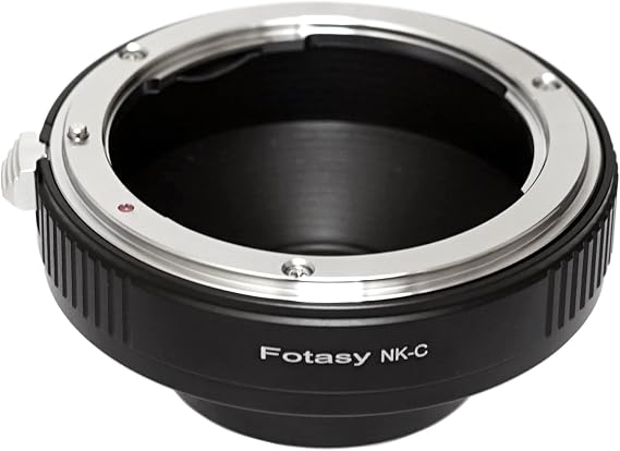 Fotasy 16mm Prime Black C Mount & Nikon F Lens Adapter, Manual Focus, No Electrical Contacts, Compatible with CCTV, Microscope Cameras & Cine Movie Making System