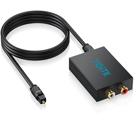 192kHz DAC Digital to Analog Audio Converter with Digital Audio Optical Cable,SPDIF Toslink Optical to RCA Converter for HDTV, DVD, Blu-Ray Players and Game Consoles
