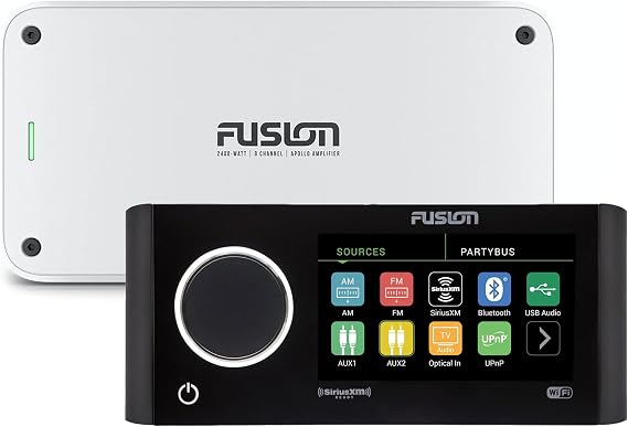 Fusion MS-RA770 Apollo Marine Entertainment System with Fusion MS-AP82400 Apollo 8 Channel Marine Amplifier