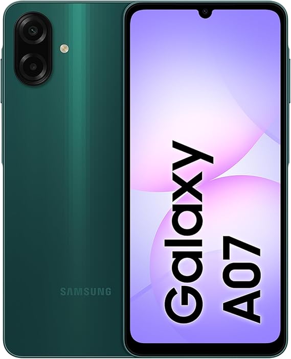 Samsung Galaxy A07 LTE, Android Smartphone, 4GB RAM, 128GB Memory, Green, Big Screen, with 6 nm processor (Samsung Turkey Guaranteed)
