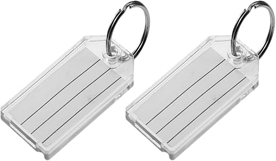 Lucky Line Extra Strength Key Tag with Split Ring; Clear, 2 Pack (20402)