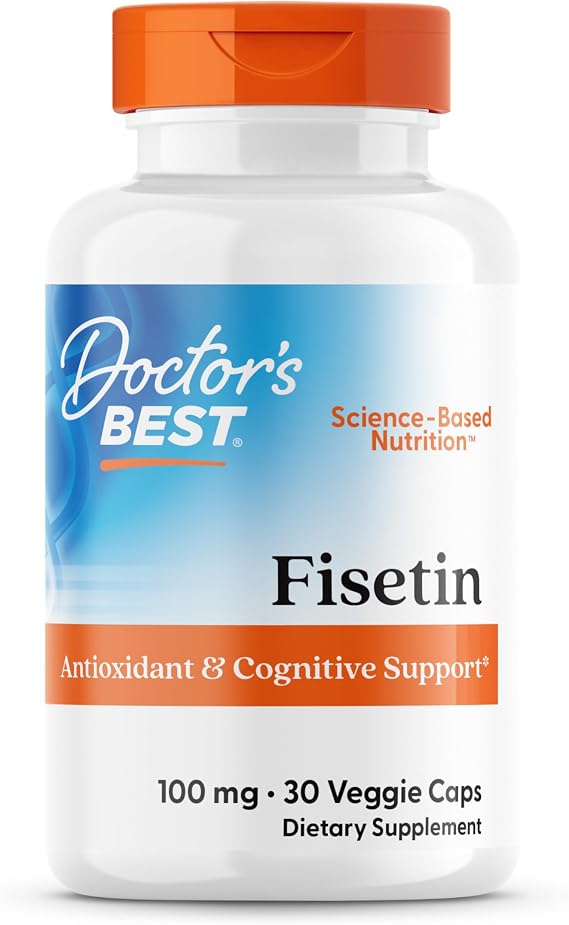 Doctor's Best Fisetin Supplement 100 mg, for Men & Women, 30 Veg Caps