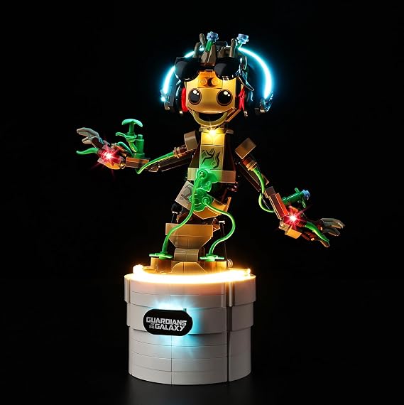 Kyglaring LED Light Kit Compatible with Lego Dancing Groot 76297 Building Blocks, Upgraded Lighting Accessories for 76297 Model Set, Lights Only (Model Not Included), Classic Version.