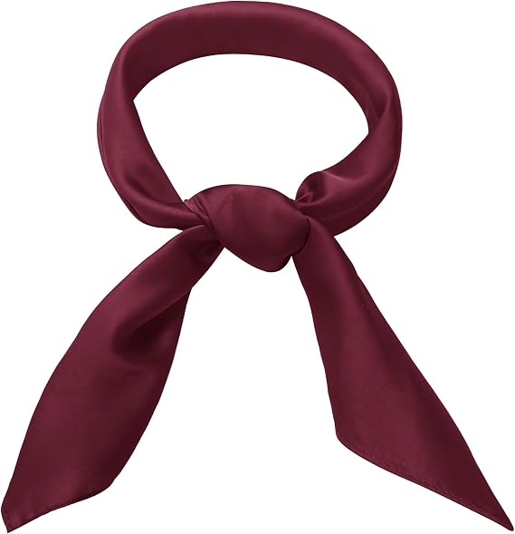 Women Silk Feeling Scarf 27.5'' Solid Color Square Satin Scarf Neck Head Bandana for Halloween Costume Accessories