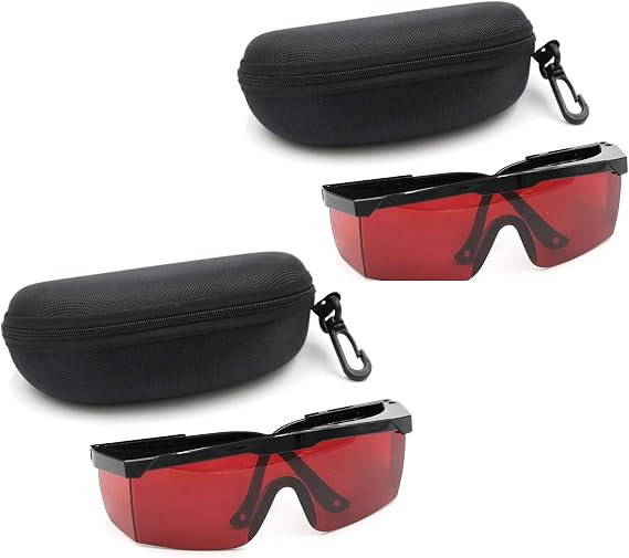 2 SET Goggles Laser Safety Glasses 190nm to 540nm Laser protective eyewear With Velvet Box (2pcs Red)