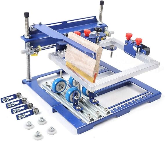 Futchoy Curved Screen Printing Machine for 6.69in/170mm Cylindrical & Conical Products, Manual Cylinder Bottle Cup Press Printer
