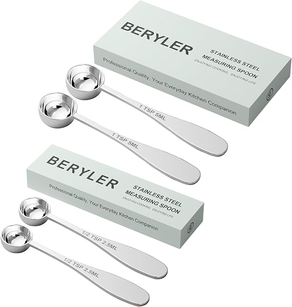 2PCS 1TSP and 2PCS 1/2TSP Measuring Spoon Bundle