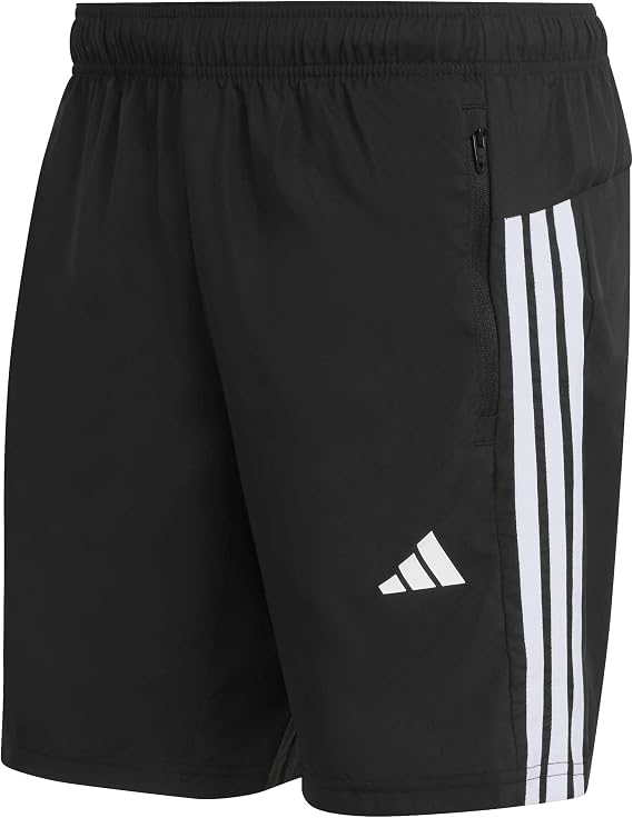 Adidas Men's Workout Essentials Base 3 Stripes Woven Shorts 7 Inch Shorts Black/White M