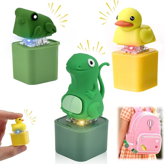 3PCS Keyboard Fidget Toy Set, Quacking Duck and Croaking Frog Lizard