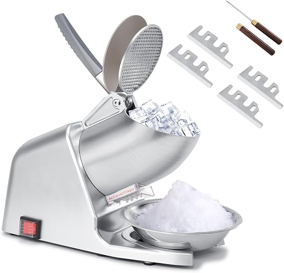 Electric Ice Shaver Machine, 4-Blade & 210 lbs/hr