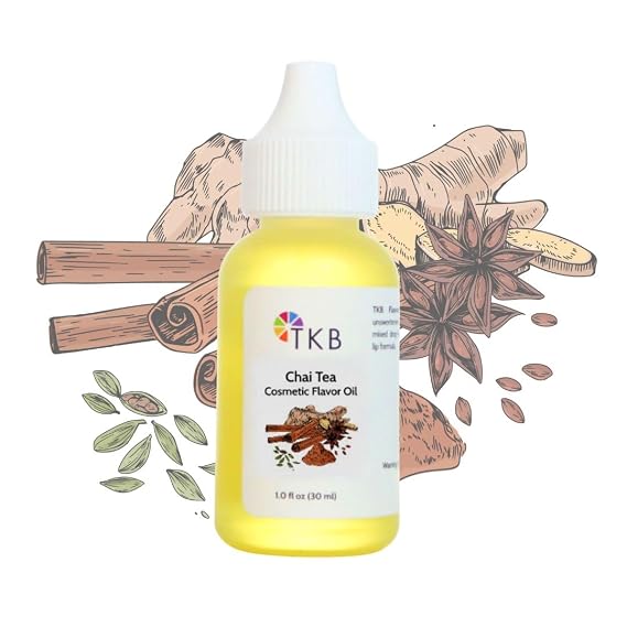 Flavor Oil - DIY Cosmetics, Soaps, Body Care, Lip Gloss, Lipstick, Lip Balm (Chai Tea, 1 floz (30ml))