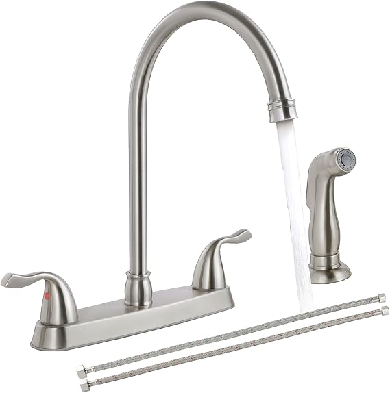 SHACO Kitchen Faucet with Side Sprayer, 2 Handle Kitchen Sink Faucet