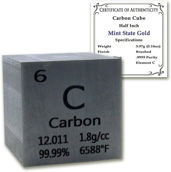 99.99% Pure 0.5" Inch Graphite Carbon Cube