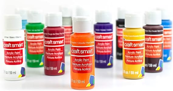 12 Assorted Matte Acrylic Paint Value Set by Craft Smart - Non-Toxic Paint For Drawing, Painting, Art & Crafts Supplies - 1 Pack