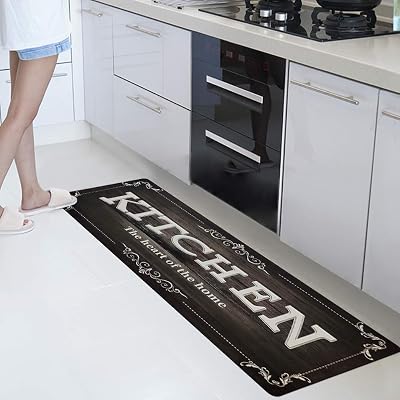 USTIDE Farmhouse Kitchen Mat 20x48, Non Slip Rubber Kitchen Mats for Floor Durable Stain Resistant Kitchen Rug Runner Laundry Room Rug for WashroomMudroom