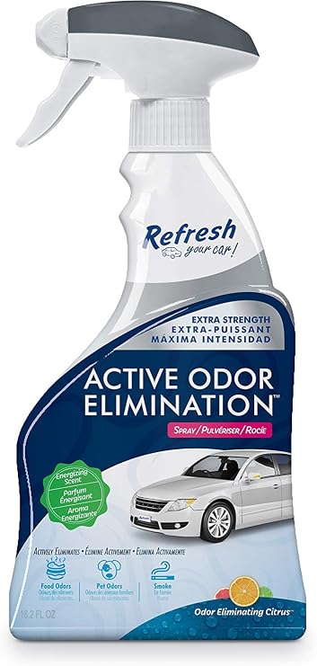 Refresh Your Car! E300863600 Active Odor Elimination 16.2 oz Trigger Spray, Grapefruit