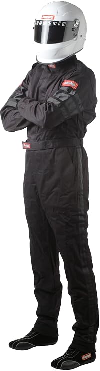 RaceQuip 110004RQP 110 Series 1-Pc Race Suit SFI 3.2A/1 Black Medium-Tall