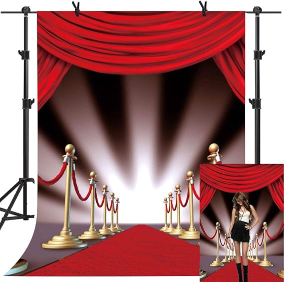 5x7Ft Red Carpet Curtain Backdrop for Background Photo Video Studio Photography ME075