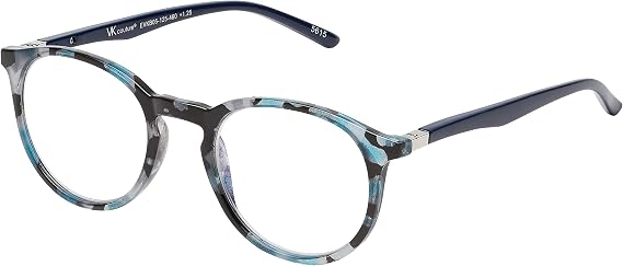 SAV VK Couture Women's EVKB05 Blue Light Reading Glasses & Light Protection - Fashion Frame, Optical Spring Hinge Readers