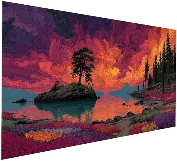 Tree Diamond Art Kits for AdultsCloud Diamond Painting 24 x 48 Inches, Dimond Color by Numbers for Adults, 5D DIY Rhinestones Cross stitch Embroidery Kit for House Wall Art Room Decor Gifts JXL-9745