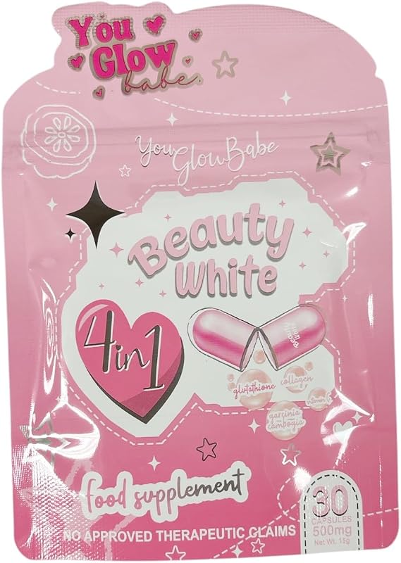 You Glow Babe Beauty White 4 in 1 Glutathione Capsules, 30 Count
