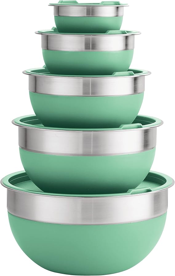 Tramontina 10 Pc Covered Stainless Steel and Silicone Mixing Bowl Set