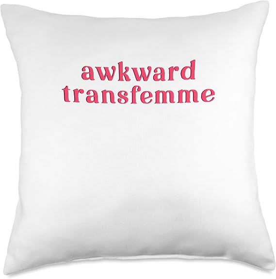 awkward transfemme Throw Pillow