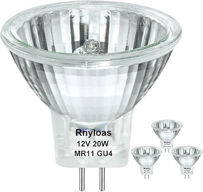 GU4 Halogen Bulb, 3PCS GU4 MR11 12V 20W Dimmable with Glass Cover, High Output 250LM GU 4 Base MR11, 2800k Warm White MR 11 Bulb Great for Indoor Outdoor Christmas Tree Accent Lights Track