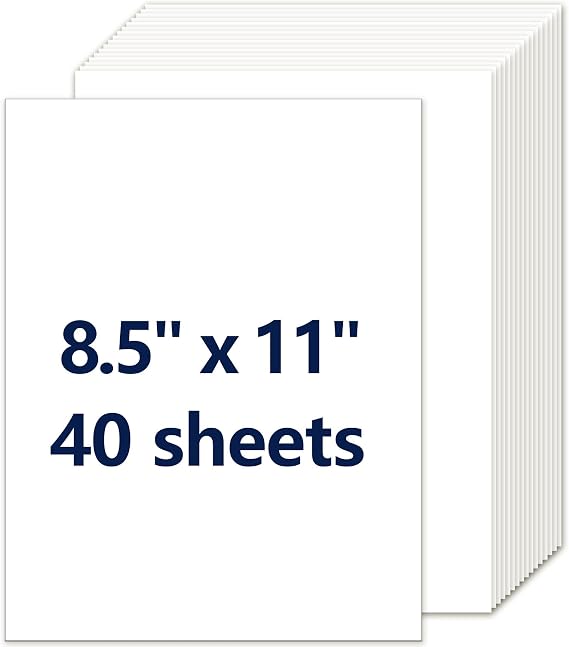 40 Sheets White Cardstock Paper 8.5 x 11 Premium Card Stock 75lb Printer Scrapbook Paper for Certificates, Invitations, Greeting Cards, Crafts, Graduations