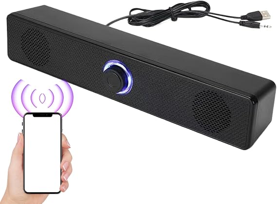 Wireless Soundbar Speaker Tabletop Audio Player | Home Audio Sound Bars for Movie Enthusiasts Music Listeners Sports Fans Gamers Apartment Home Theater Living Room Bedroom