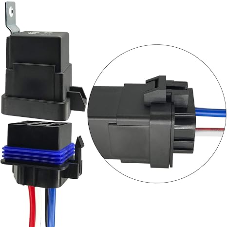 4-pin 80/60Amp 12V DC Waterproof Automotive Relay with Heavy-Duty Wire