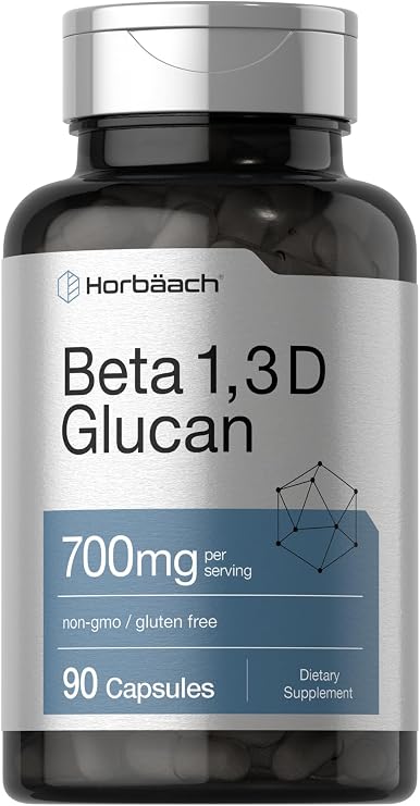 Horbaach Beta Glucan 1 3D 700 mg | 90 Capsules | Beta 1,3, 1,6 D Glucan | Non-GMO, Gluten Free Supplement