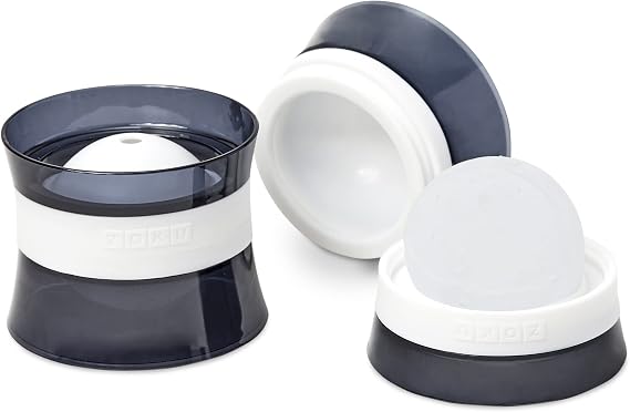Zoku Ice Sphere Molds, Stackable Easy-Release, 2.5-Inch, Set of 2, Black