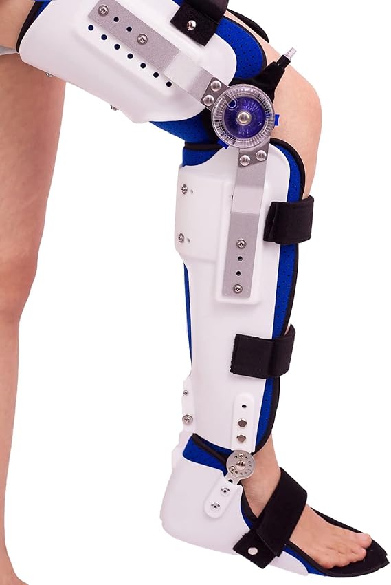 Knee Brace, Hip Knee Ankle Foot Orthosis, Adjustable Knee Ankle Foot Orthosis Brace, Knee Ankle Foot Orthosis,White-(Right)