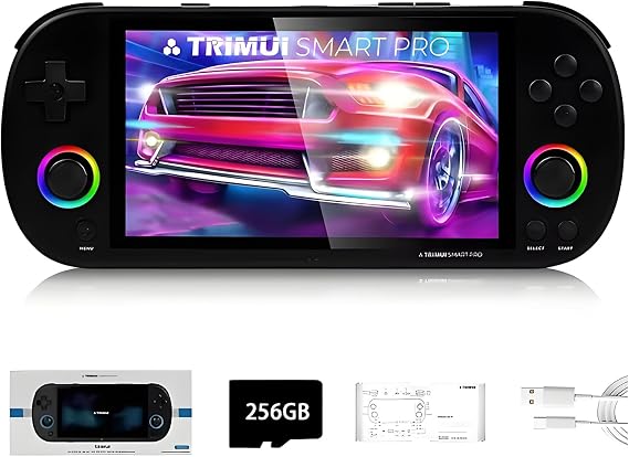 TRIMUI SMART PRO Handheld Game Console 256G SD Card with 14300+Games, Linux System A133P Processor 5-Inch Screen Retro Video Gaming Console Boy Girls Adult Gifts