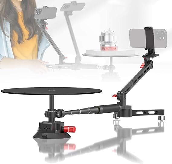 360 Degree Rotary Photography Turntable Photo Video Camera Spinner Commercial Rotating Camera Slider Adjustable Shooting Angle