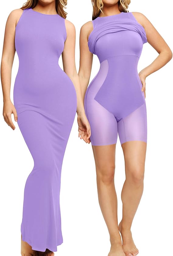 Popilush Built-in Bra Shapewear Maxi Dresses for Women