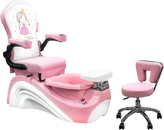 MAYAKOBA Kids Pedicure Chair Childs Pedicure Spa Nail Salon Furniture & Equipment, Pink