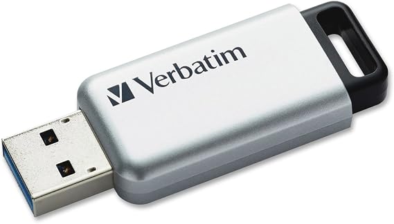 VER98665 - Verbatim 32GB Store n Go Secure Pro USB 3.0 Flash Drive with AES 256 Hardware Encryption - Silver