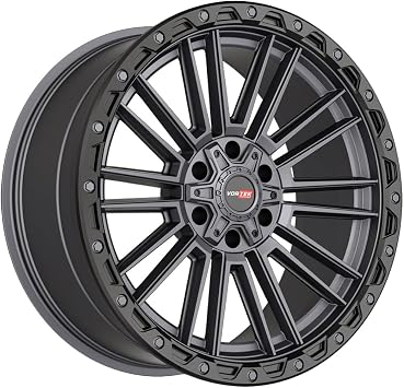 Vortek VRT-604 22x10 5x127 5x139.7-18 Cb 78.1 Matte Titanium With Black Bead Ring