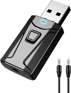 Tsnam USB Bluetooth Adapter for Car, Bluetooth Transmitter Receiver Plug & Play, 3.5mm AUX Wireless Audio Adapter for TV, Headphone, PC, Stereo